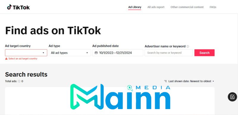 thư viện quảng cáo Tiktok