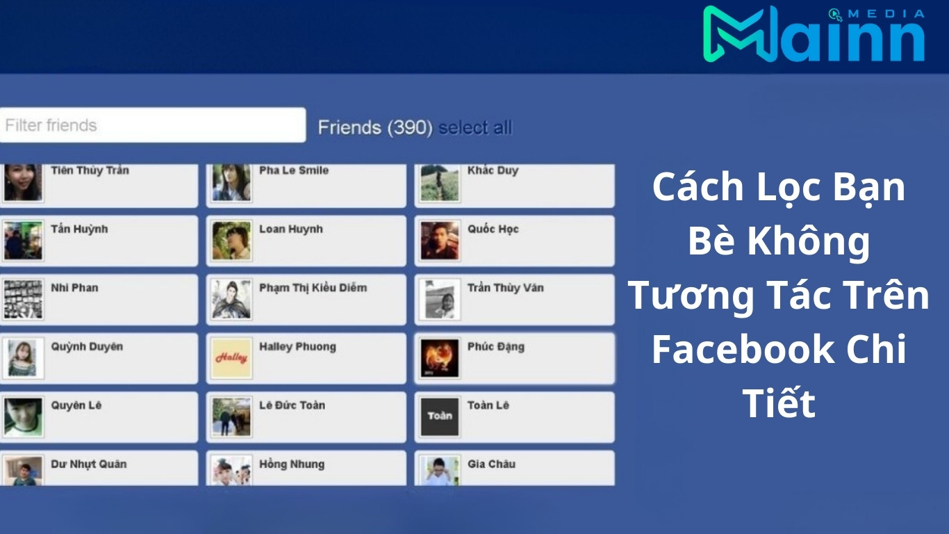 lọc bạn bè Facebook không tương tác