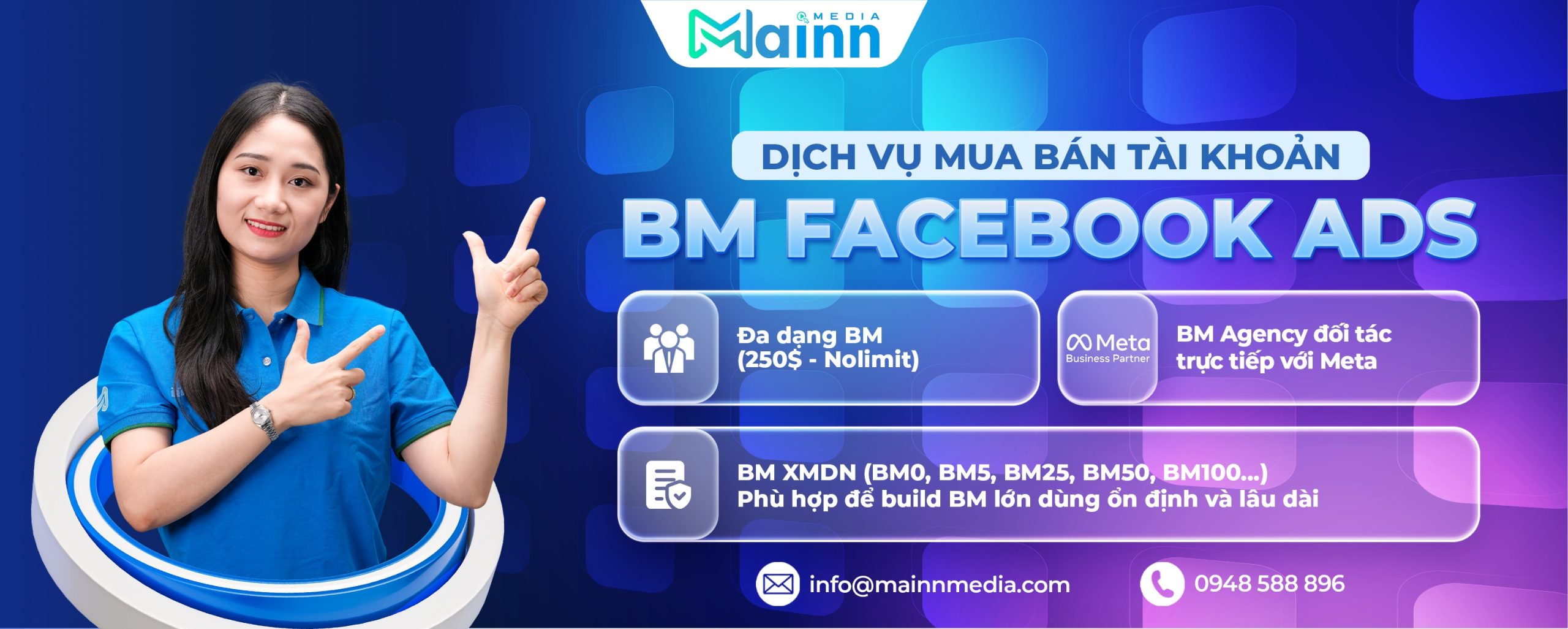 Banner dịch vụ mua bán BM Facebook ads desktop