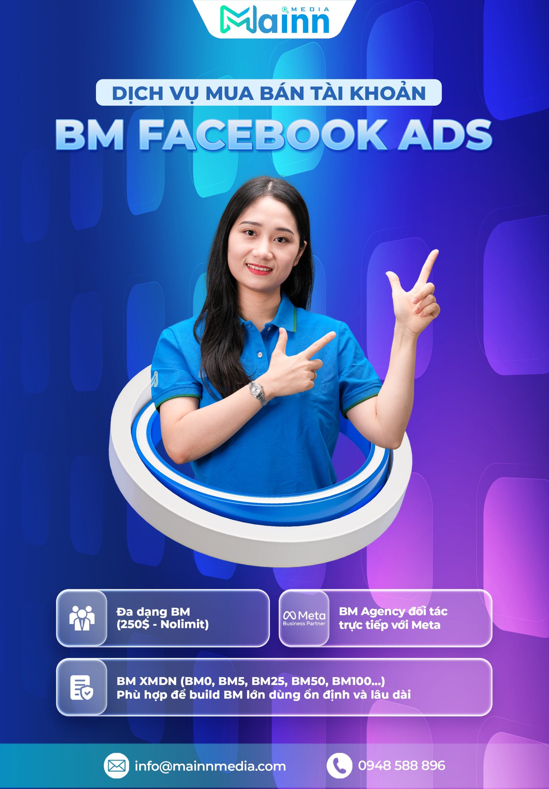 Banner dịch vụ mua bán BM Facebook ads mobile