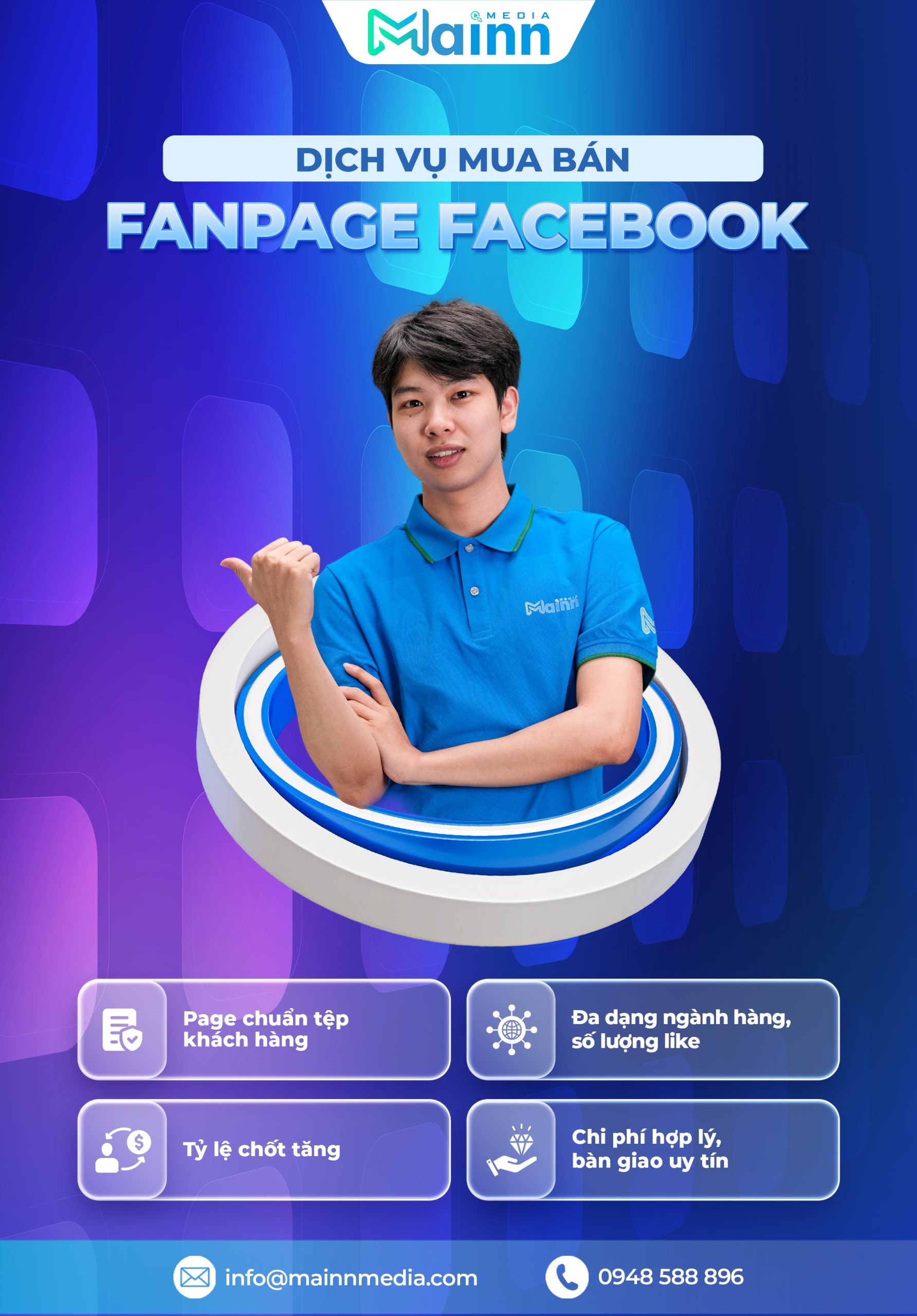 Banner dịch vụ mua bán Fanpage Facebook mobile