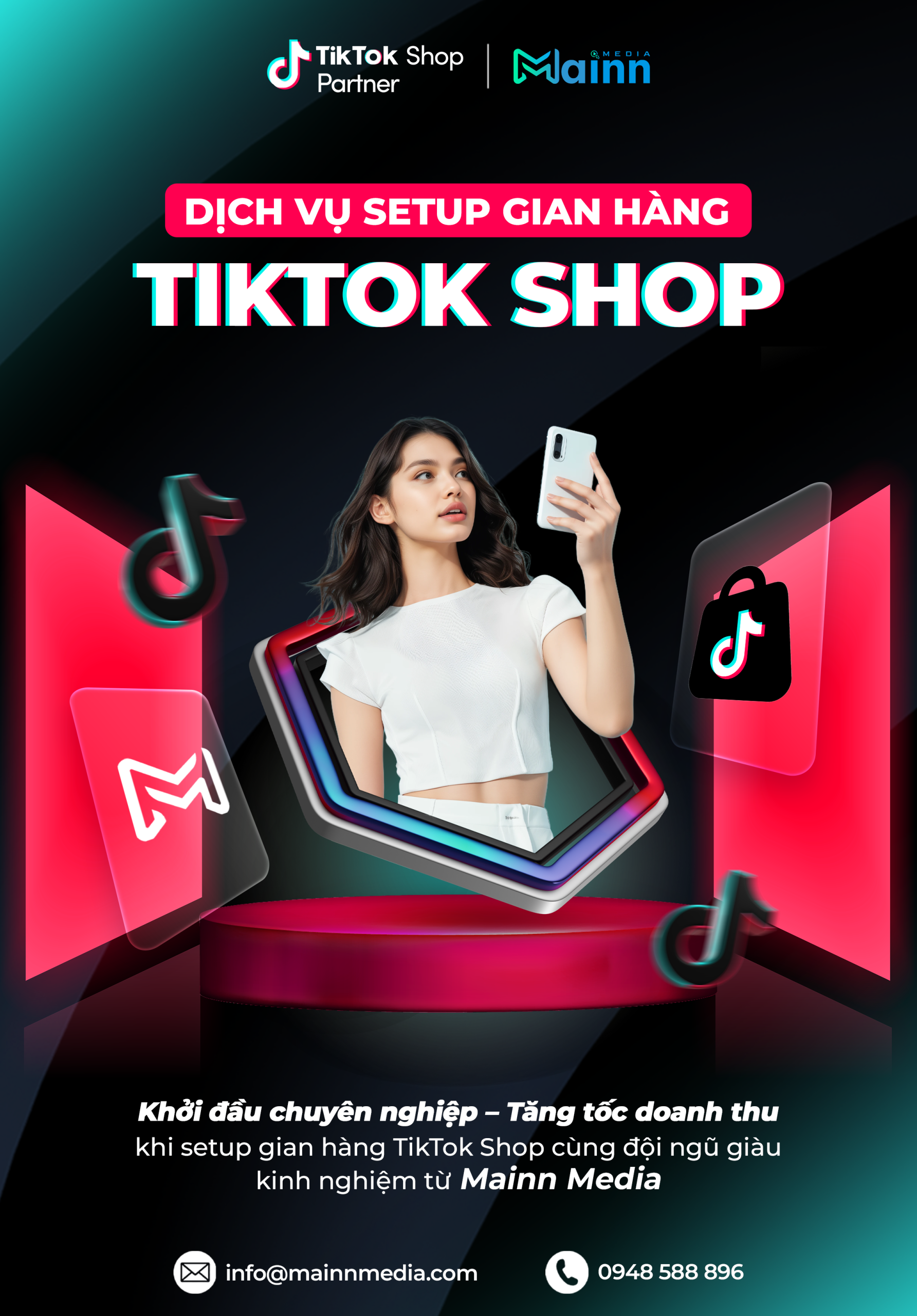 Banner dịch vụ setup gian hàng Tiktok Shop mobile