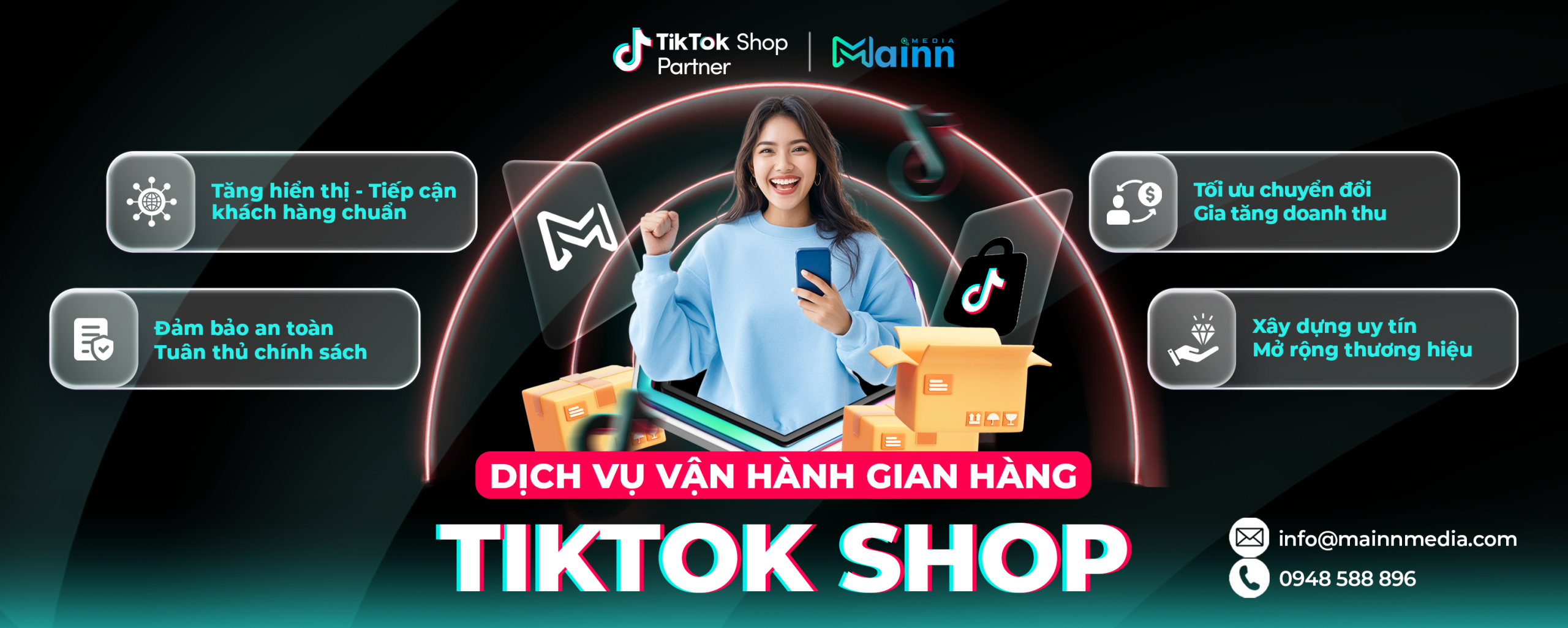 Banner dịch vụ vận hành tiktok shop desktop