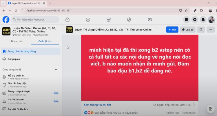 tối ưu hiển thị nhóm trên Facebook