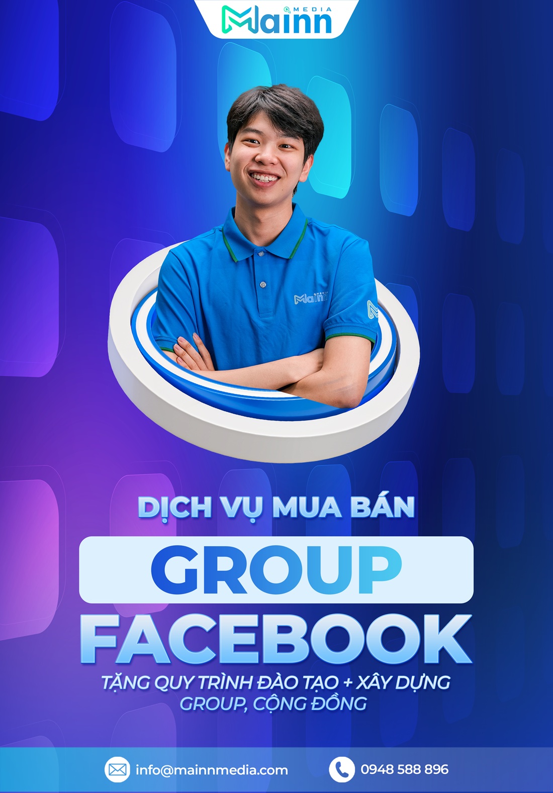 Banner dịch vụ mua Group Facebook Mainn Media mobile